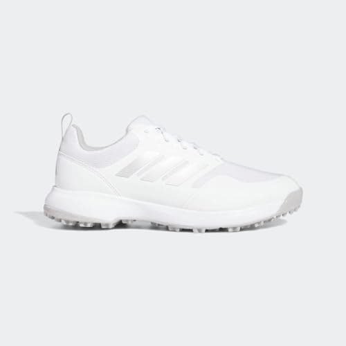 adidas Women's Tech Response Spikeless 3.0 Golf Shoes, Footwear White/Grey Two/Silver Metallic, 8.5