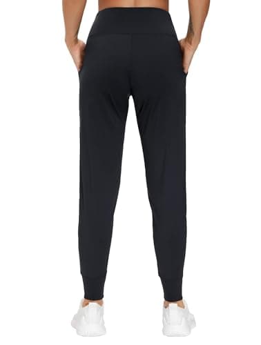 THE GYM PEOPLE Womens Joggers Pants with Pockets Athletic Leggings Tapered Lounge Pants for Workout, Yoga, Running, Training (Large, Black)