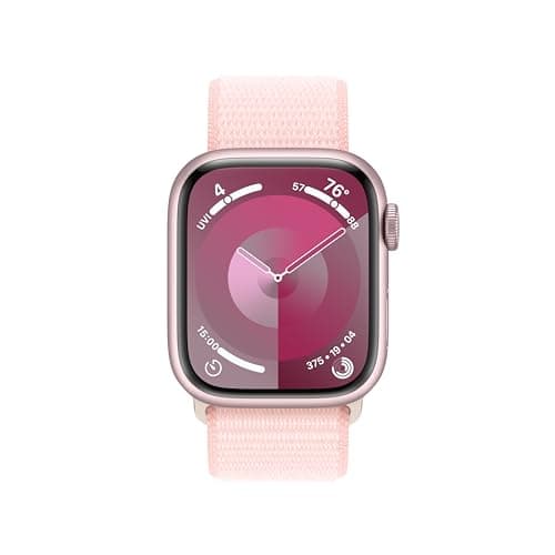 Apple Watch Series 9 [GPS + Cellular, 41mm] - Aluminum Case with Pink Sport Loop, One Size (Renewed)