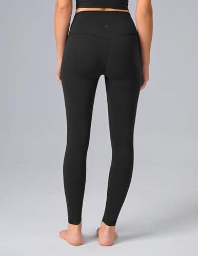Colorfulkoala Dreamlux No Front Seam Leggings for Women 28" Inseam, High Waisted Buttery Soft Full Length Yoga Pants (M, Black)