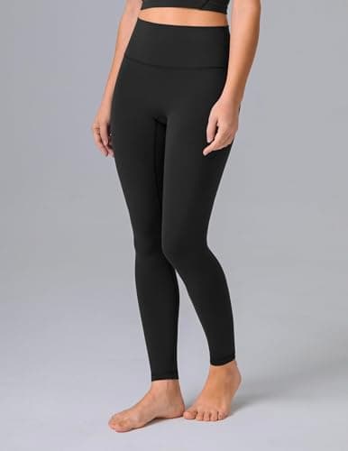 Colorfulkoala Dreamlux No Front Seam Leggings for Women 28" Inseam, High Waisted Buttery Soft Full Length Yoga Pants (M, Black)