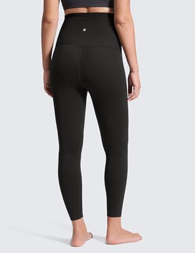 CRZ YOGA Butterluxe Maternity Leggings 25" - Over The Belly Buttery Soft Workout Activewear Yoga Womens Pregnancy Pants Black Medium