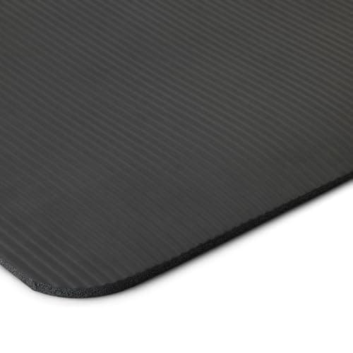 Amazon Basics 1/2 Inch Extra Thick Exercise Yoga Mat with Carrying Strap for Home Workouts and Fitness, 74" x 24", Black