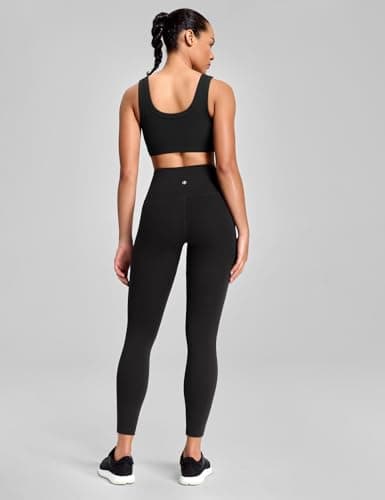 HeyNuts Workout Pro 7/8 Leggings for Women, High Waisted Compression Workout Leggings Athletic Tummy Control Buttery Soft Yoga Pants 25'' Black M(8/10)