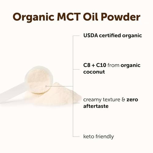 Micro Ingredients Organic MCT Oil Powder with Prebiotic Fiber,1 Pound (16 Ounce) | C8 MCT Oil for Coffee Creamer | No GMOs, Keto Diet, Vegan