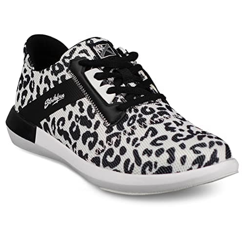 KR Strikeforce Lux Womens Athletic Bowling Shoes with a #8 Slide Pad on Both Shoes for Right or Left Handed Bowlers Leopard Size 7.5