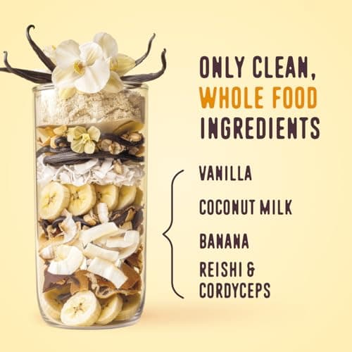 FlavCity Vanilla All in One Protein Shake Powder - On the Go Meal Alternative + Collagen Peptides, Reishi & Cordyceps - Focus, Skin, Hair & Joint Support - 100% Grass Fed Whey, 20 Servings