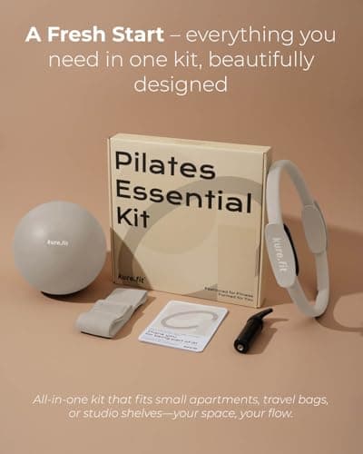 kure.fit Pilates Kit for Women – Home Pilates Equipment Set with Ring, Ball & Resistance Bands | Pilates Starter Kit with Accessories in Gift Box