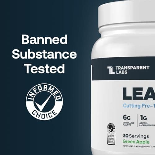 Transparent Labs Lean Pre-Workout - Body Recomposition Pre Workout for Men and Women with Acetyl L-Carnitine, Beta Alanine Powder, & PurCaf Organic Caffeine Powder - 30 Servings, Blue Raspberry