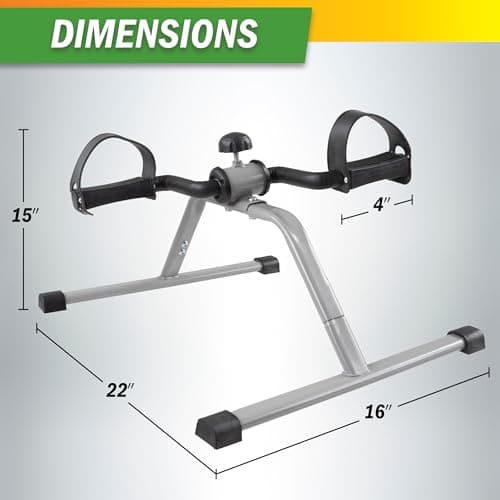 Under-Desk Stationary Bike - Indoor Below-Desk Exercise Pedal Fitness Machine for Legs, Physical Therapy, and Calorie Burn by Wakeman (Black and Gray)