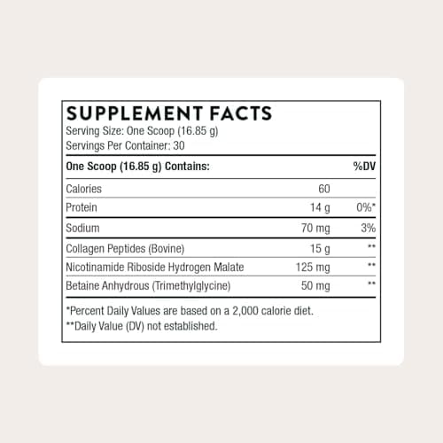 THORNE - Collagen Fit - Unflavored Collagen Peptides Powder with Nicotinamide Riboside - 15g of Collagen Peptides and 14g Protein per Serving - NSF Certified for Sport - 17.8 Oz - 30 Servings
