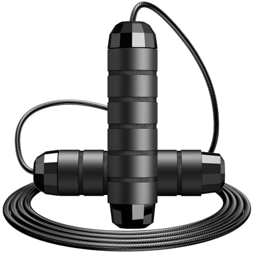Jump Rope – Tangle-Free High-Speed Skipping Rope with Ball Bearings for Men, Women & Kids, Adjustable Steel Wire Rope with Ergonomic Foam Handles, Exercise Equipment for Home Gym, Fitness & Slim Body