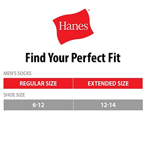 Hanes Men's Ankle Socks, Double Tough Max Cushion Socks, Moisture-Wicking, Odor-Resistant, 12-Pack White