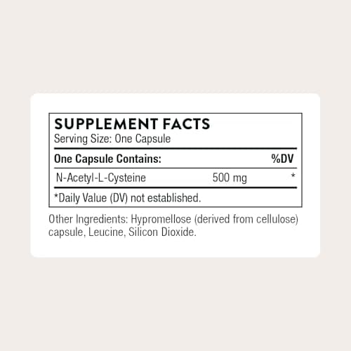 THORNE - NAC - N-Acetylcysteine - 500mg - Supports Respiratory Health & Immune Function - Promotes Liver & Kidney Detox* - Gluten, Dairy & Soy-Free - 90 Servings