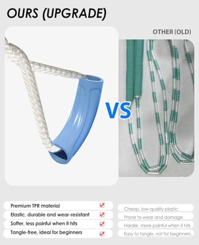 POCFOINY 2 Pack Beaded Jump Rope for Kids, Upgraded Segmented Jumping Rope for Workout, Adjustable Skipping Rope Speed Rope for Men & Women, Tangle-Free Kids Jump Rope with Soft Non-slip Handles