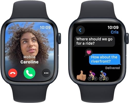 Apple Watch Series 9 [GPS, 45mm] - Midnight Aluminum Case with Midnight Sport Band, M/L (Renewed Premium)