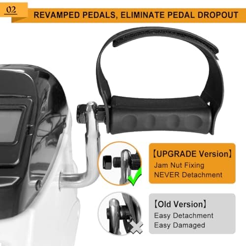 GOREDI Under Desk Bike Pedal Exerciser, Portable Mini Exercise Bike with LCD Display for Home/Office, Desk Cycle for Leg/Arm with Handle, Leg Exerciser While Sitting for Seniors 26042034