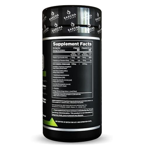 Sascha Fitness Fat Loss pills | Collagen support | Fluid Balance | FIT9 Ingredients: 7Keto + Uva Ursi, Gotu Kola, L-Theanine,Gingko Biloba,DIM,Green Tea | Weight Loss Supplements-Vegan-120 Natural Cap