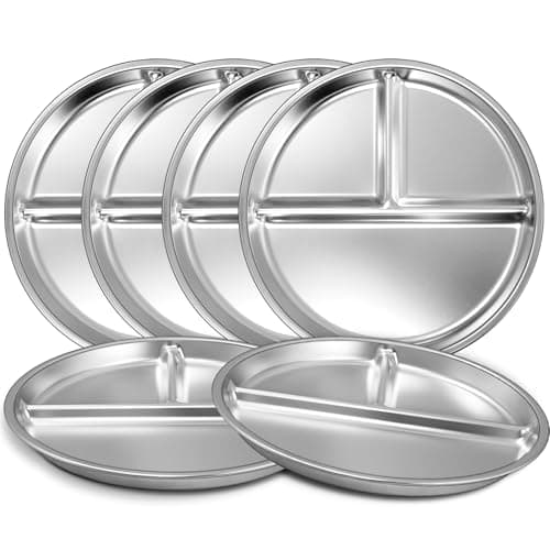 Avis EWFEN Assiette Enfant Acier Inoxidable — 6 Assiettes à Compartiments Testées