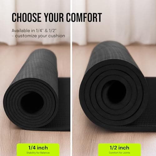 Gogokiwi Extra Wide Yoga Mat for Men Women (72"L x 36"W x 1/4" Thick) Non Slip Fitness & Exercise Mat with Alignment Marks for Yoga, Pilates, Floor Workouts