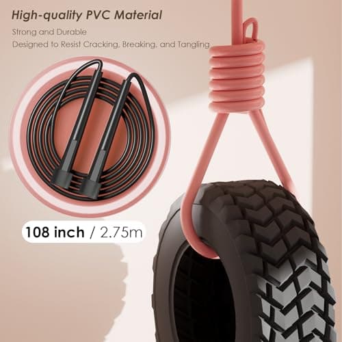 POCFOINY 2 Pack Jump Rope for Fitness, Speed Rope Skipping Rope for Men, Kids and Women, Jumping Rope for Workout, Tangle-Free PVC Long Jump Rope Set, Adjustable Exercise Jumping Rope Boxing for Adult