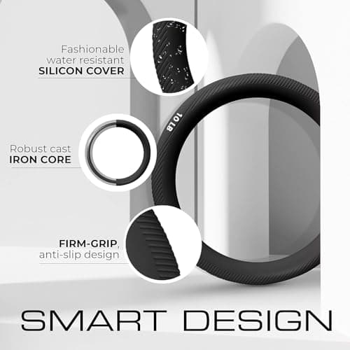 Yes4All Power Ring 10lbs, Weight Ring, Weighted Circle, Kettlebell for Yoga Exercise, Aerobics, Home Fitness, Core Training - Black
