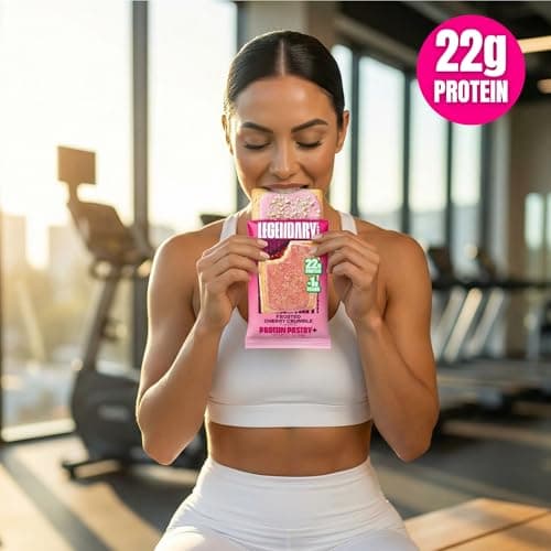Legendary Foods 22g Protein Pastry 0g Added Sugar, Low Carb, Gluten Conscious, Keto Snack, Ideal for Glucose Management, Includes Whey Protein Isolate, 8 Pack Cherry Crumble