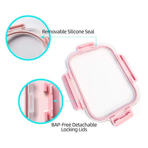 C CREST [10 Pack] Glass Meal Prep Containers, Food Storage Containers with Lids Airtight, Glass Lunch Boxes, Microwave, Oven, Freezer and Dishwasher Safe