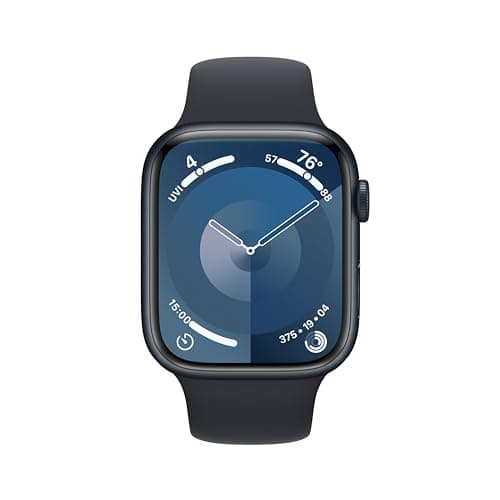 Apple Watch Series 9 [GPS 45mm] Midnight Aluminum Case with Midnight Sport Band M/L (Renewed)