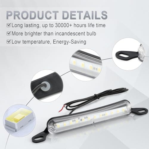 LivTee License Plate LED Light, Extremely Bright Assembly for Trailer UTV ATV Truck RV Boat, Xenon White(6000K)