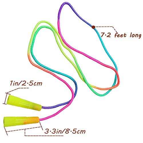 10 pcs Rainbow Jump Rope Set Durable Nylon Skipping Ropes,Safty Vibrant Jumping Ropes for Girls or Boys Physical Education Skipping Rope(7.2 Feet)
