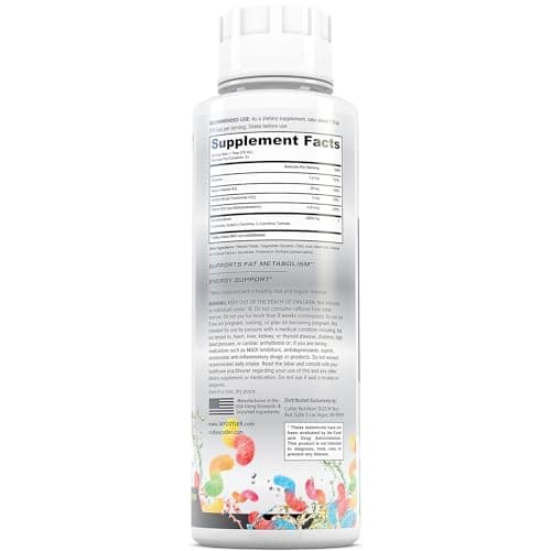 Cutler Nutrition Liquid L-Carnitine Fat Burner Supplement with Acetyl L-Carnitine & L-Carnitine Tartrate - Fat Burner Formula for Optimal Absorption, Energy & Muscle Support | Sour Gummy Flavor