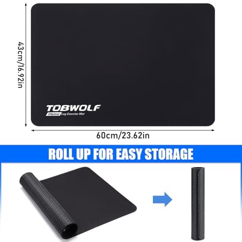 TOBWOLF Non-Slip Workout Mat for Under Desk Ellipticals, Exercise Mat for Ellipse Leg Exerciser Machine, Apply to Foot & Leg Pedal Exerciser for Seniors Fitness, Enhanced Stability & Floor Protection