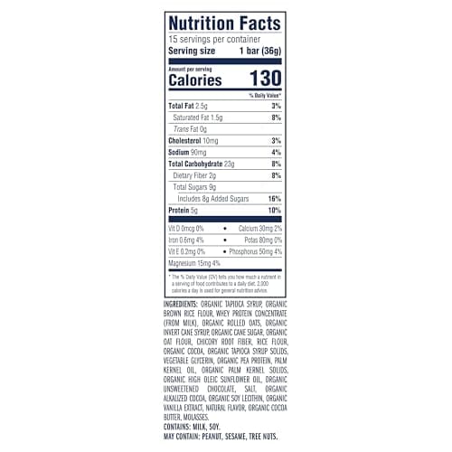Zbar Protein - Chocolate Chip - Crispy Snack Bars - Made with Organic Oats - Non-GMO - 5g Protein - Gluten Free Protein Bars (15 Pack)