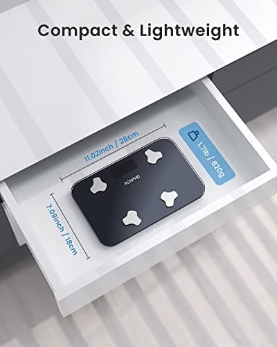 RENPHO Elis Go Travel Smart Scale with BMI, Body Fat, Muscle Mass | 13 Body Metrics via Bluetooth for Health Tracking, with Batteries Included and Protective Case for Hotel, Camping, and Travelers