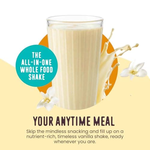 FlavCity Vanilla All in One Protein Shake Powder - On the Go Meal Alternative + Collagen Peptides, Reishi & Cordyceps - Focus, Skin, Hair & Joint Support - 100% Grass Fed Whey, 20 Servings