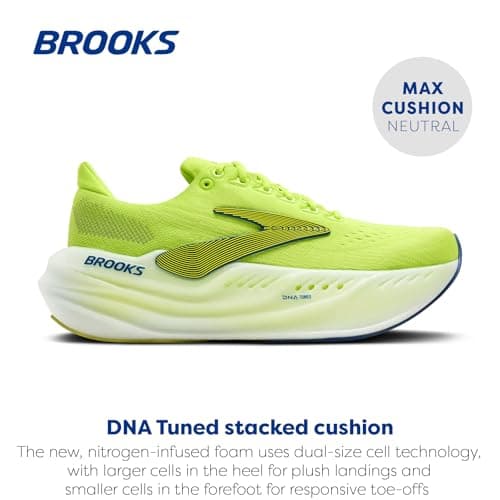 Brooks Men’s Glycerin Max Neutral Running & Walking Shoe - Lime/Navy Peony/White - 11.5 Medium