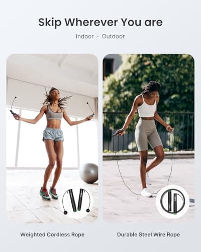 RENPHO Smart Skipping Rope with Counter, Adjustable Jump Ropes for Fitness, Skip Rope with APP Data Analysis, Workout Equipment for Women Men Adult Kids, Burn Calories, Boxing Jumping Rope, Gym, MMA