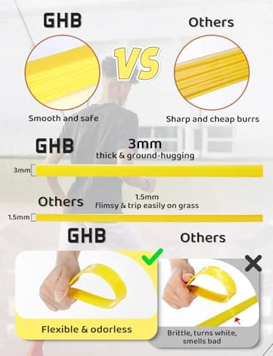 GHB Agility Ladder,Football Training Equipment Set,4 Agility Hurdles, 20 feet12 Rungs Speed Ladder,12 Disc Cones,Resistance Parachute, Jump Rope, 4 Resistance Bands (Yellow)