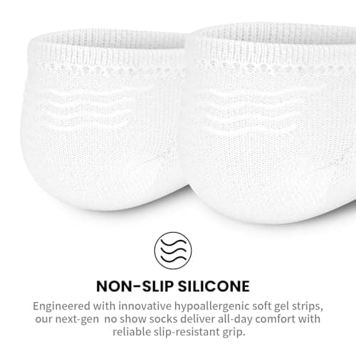 wernies No Show Socks for Women - 8 Pairs Low Cut Invisible Casual Short Ankle Socks for women Black/White/Gray 5-8