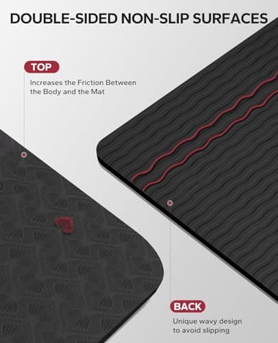 HAPBEAR Extra Large Yoga Mat - 72"x48"x6mm (1/4 inch), Non-Slip, Durable, Eco-Friendly, Thick Wide Exercise Mat for Home Workouts, Yoga, Pilates, Stretching, Meditation (Barefoot Exercise)
