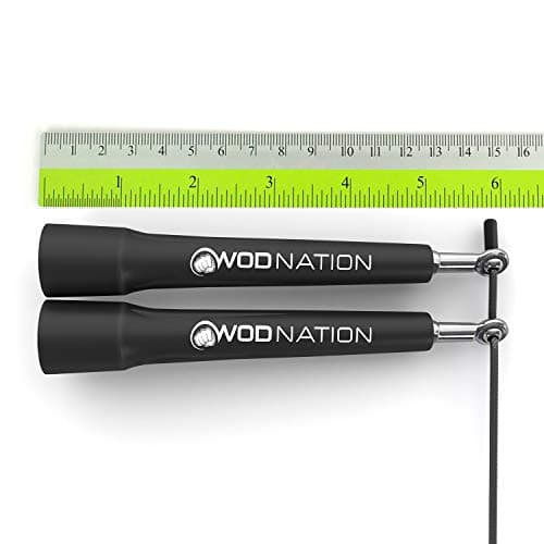 WOD Nation Jump Rope - Black Alloy Steel, Adjustable Length - Speed Jump Rope for Men & Women - Boxing & MMA Home Workout Equipment - Gym Fitness Equipment & Cardio Gear