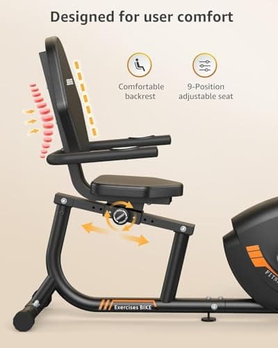 JEEKEE Recumbent Exercise Bike for Seniors,Whisper-Quiet Stationary Bikes for Home, 400LB Weight Capacity & 16 Levels Magnetic Resistance, Heart Rate Handle,2311DX