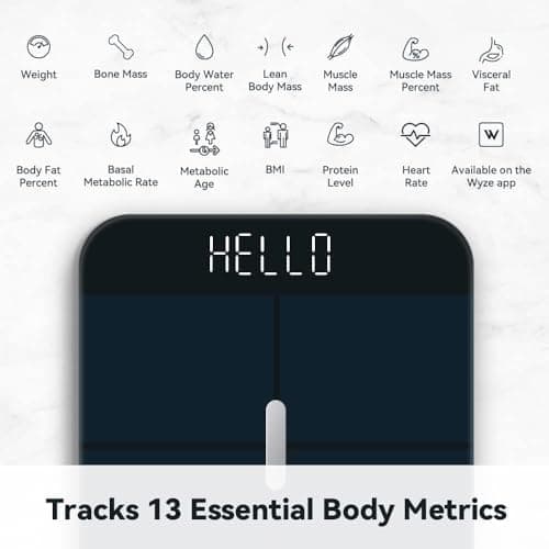 Wyze Smart Scale X - Digital Bathroom Scale for Body Weight, BMI, Body Fat, Muscle Mass, Heart Rate Monitor | Sync with Health Apps | Body Composition Analyzer for People, Baby & Pet, 400 lbs (Navy)