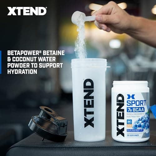 XTEND Sport BCAA Powder Blue Raspberry Ice - Electrolyte Powder for Recovery & Hydration with Amino Acids - 30 Servings