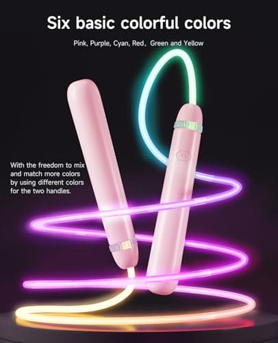 LED Light Up Jump Rope for Kids and Adult, Adjustable Glowing Skipping Rope for Boys and Girls, Colorful Luminous Jumping Rope for Fitness and Workout Pink