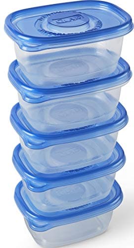 Glad GladWare Medium Rectangle Food Storage Containers with Lids, BPA Free Plastic for Soups Salads and Meal Prep, Airtight Leak Resistant, Microwave Dishwasher Freezer Safe, 24 Oz, 5 Count