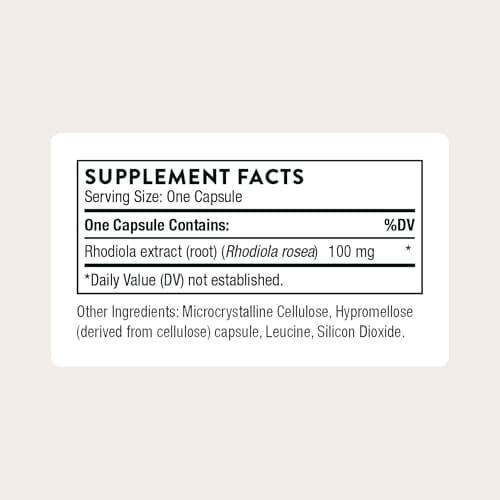 Thorne Rhodiola - Botanical Supplement for Stress Relief - Enhances Sleep, and Mental Focus - 60 Capsules