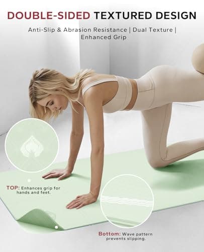 HAPBEAR Foldable Yoga Mat - 72"x24"x0.24" (6mm), Non-Slip TPE Exercise Mat for Home Workout, Yoga, Pilates,Stretching, & Travel, Durable & Eco-Friendly, Includes Carry Bag