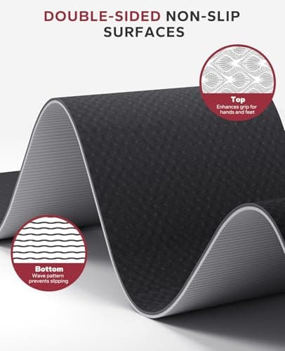 HAPBEAR Large Yoga Mat - 72"x36"x6mm (1/4 inch), Extra Wide Non-Slip Exercise Mat for Home Workout, Yoga, Pilates & Stretching, Durable & Eco-Friendly, Includes Bonus Resistance Bands & Carry Bag